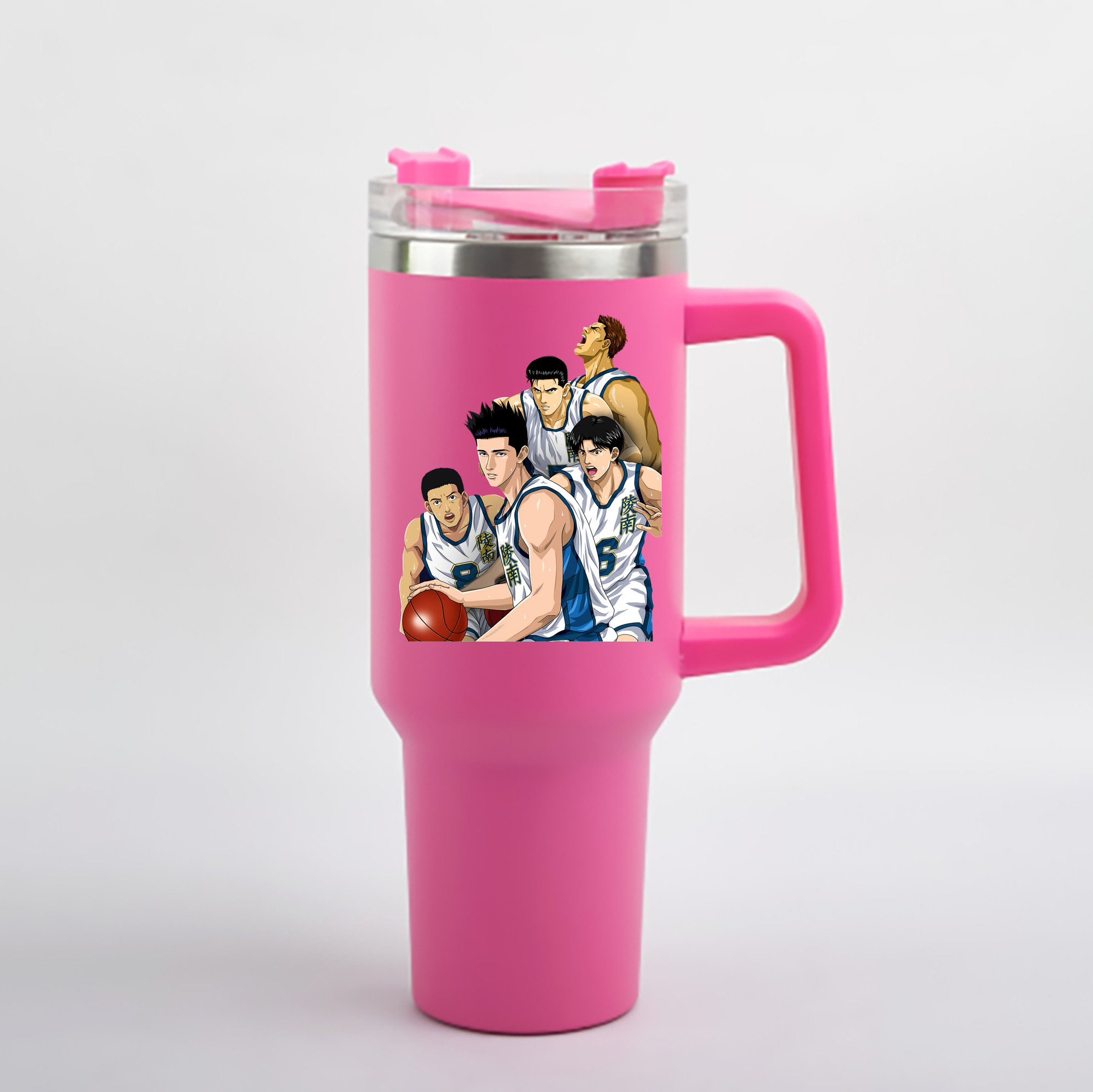 （画像用） SLAM DUNK／スラムダンク 1200mL車用タンブラー - クリスタルステッカー（プラスチックストロー付き）